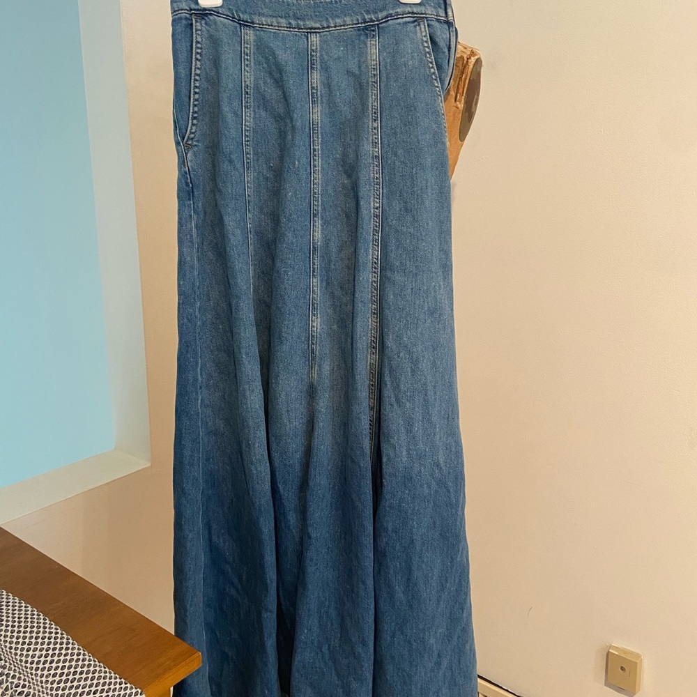 free People Denim Maxi Skirt